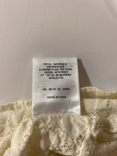 Camicia Anthropologie Deletta panna pizzo orlo incrociato XS maglione estivo usata in ottime condizioni - Foto 8 di 9