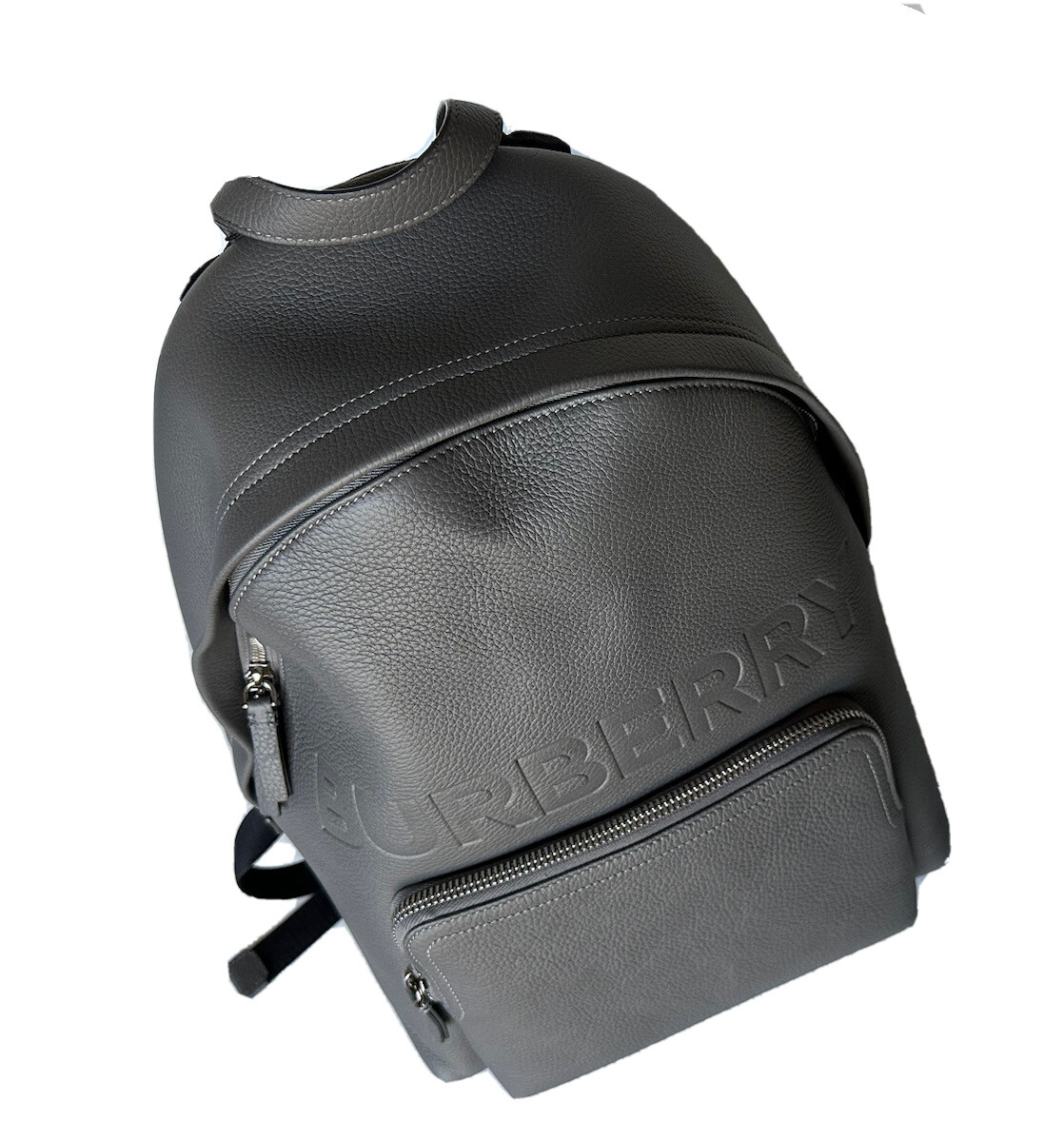 Burberry Abbeydale Leather Logo Backpack Charcoal Grey  display picture 1