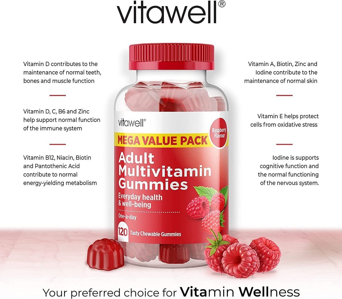 Vitawell Adult Vitamin D / Multivitamin Gummies Blackcurrant