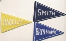 Women's Colleges flags patch Smith Radcliff Brynmawr cereal or bread promo 1940s
