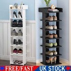 Narrow Shoe Rack Wooden Shoe Shelf 7-Tier Vertical Tall Slim Storage Organizer