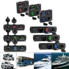 KFZ 12V Auto Zigarettenanz&uuml;nder Steckdose mit Dual USB Ladeger&auml;t Buchse Einbau