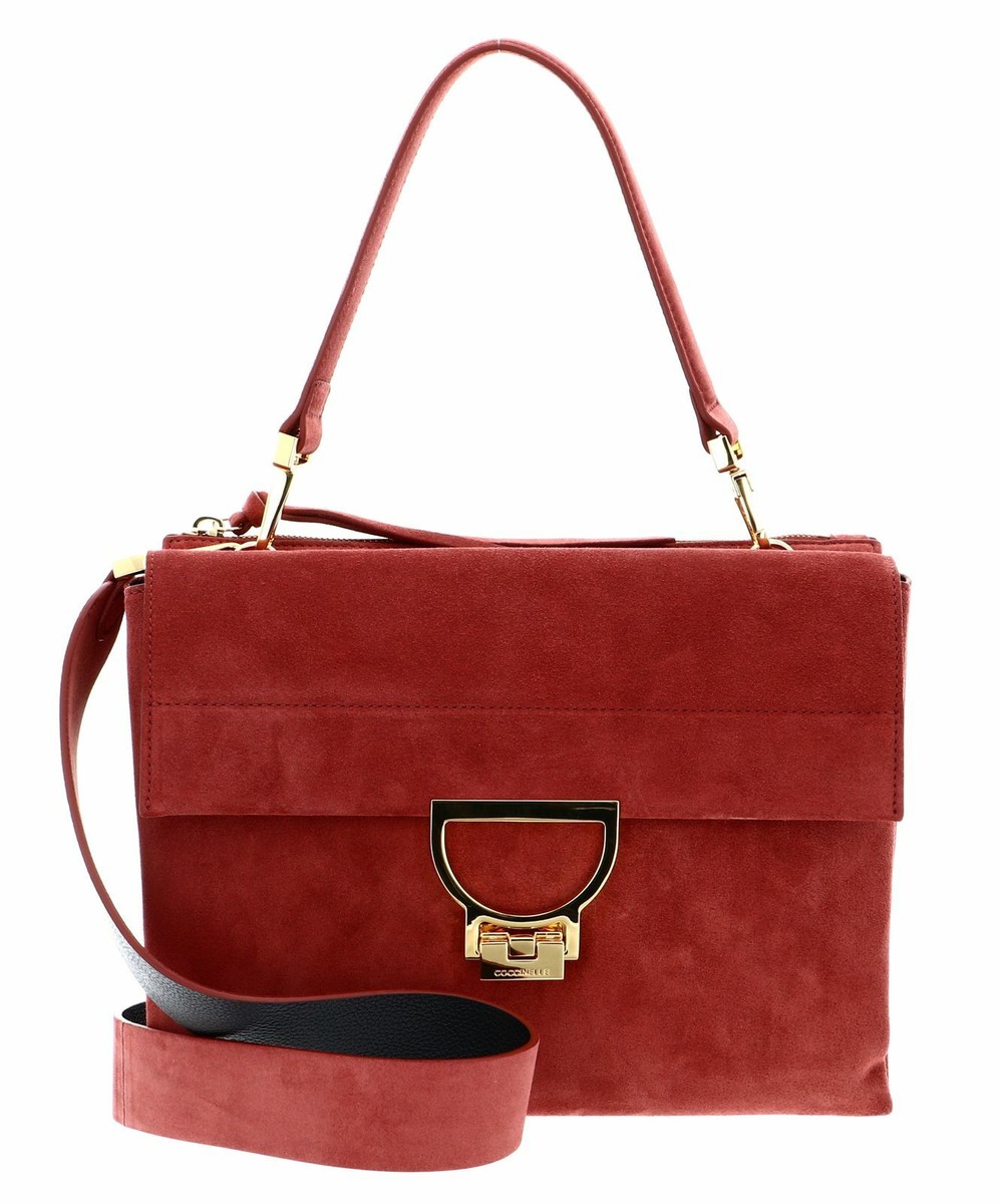 Coccinelle Arlettis suede medium handbag handbag bag foliage red red