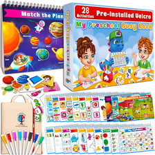 Montessori Pre-Assembled Busy Book for Toddlers Ages 3 and Up, Pre K Preschool L