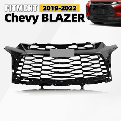 For Chevy Blazer 2019-2022 Grille Assembly Gloss Black w/Grey Chrome