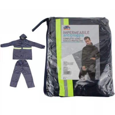 Tuta Completo Antipioggia Giacca Pantalone Impermeabile Pioggia