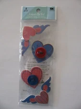 Jolee's by You Dimensional Stickers HEARTS w/WINGS 4 Pieces NIP 