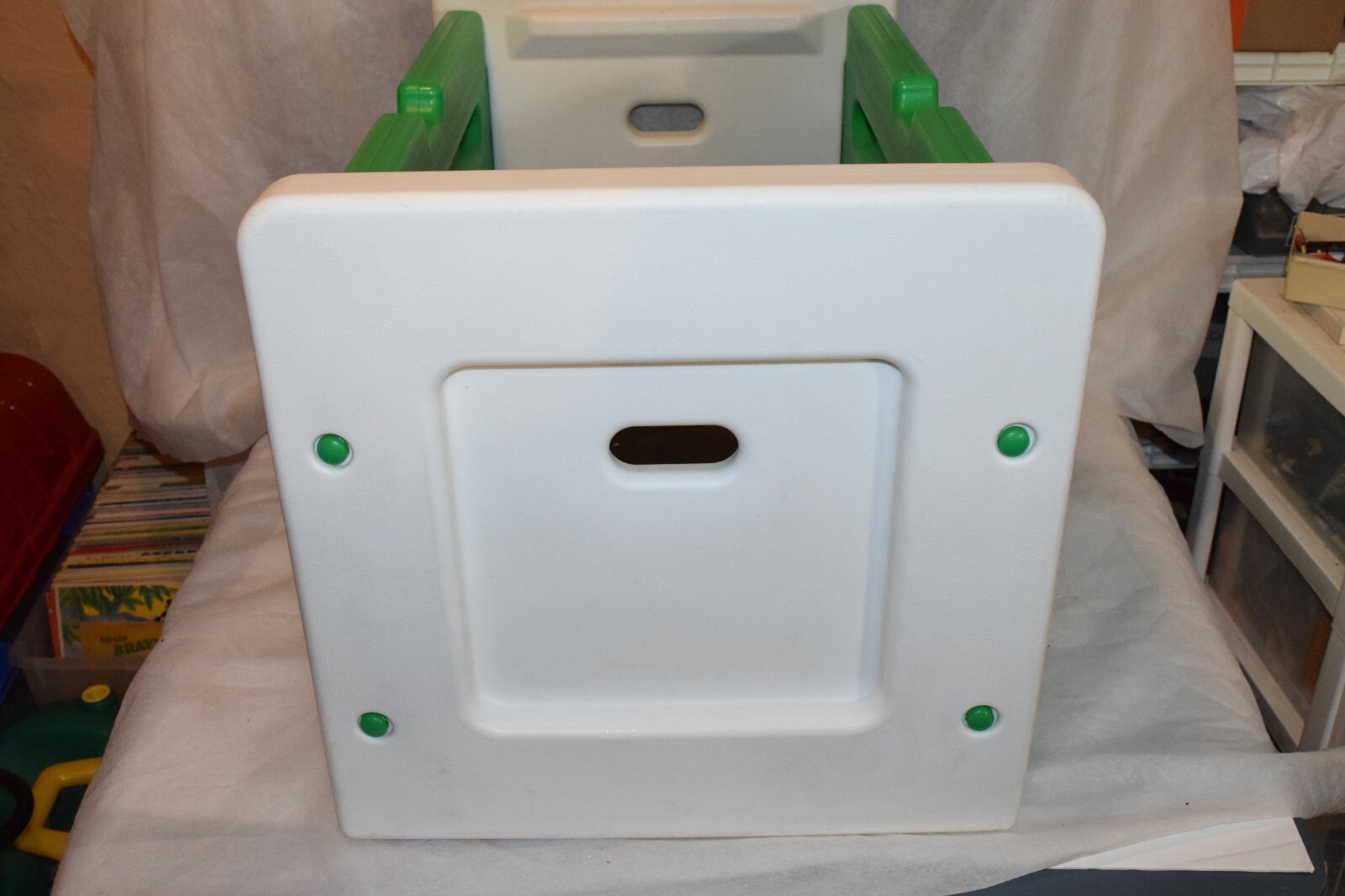 Vintage Little Tikes Tykes Kid Child Size Toybox Toy Box Green Blue