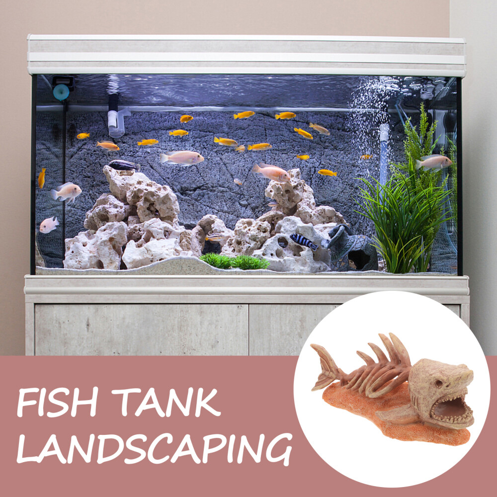Aquarium Decoration Aquarium Fish Skeleton Fish Tank Decoration Resin