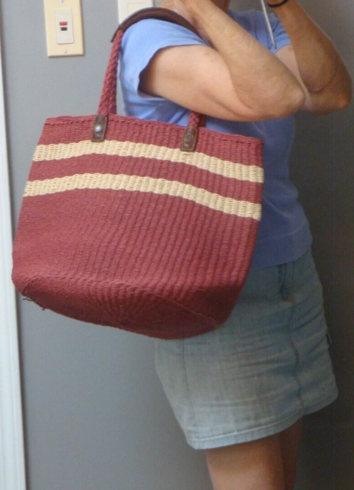 BOLSO GAP MARKET BAG Bolso Grande Playa Tejido de Papel Boho Hobo Hippie Playa Shopper Cartera Foto 4 de 4