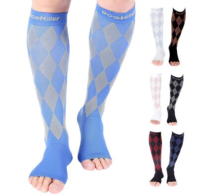 Doc Miller Toeless Compression Socks Women & Men 1 Pair 20-30mmHg Knee-High