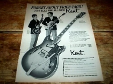 KENT GUITAR / AMPS ( VIOLIN SHAPED ) ORIG 1967 U.S. Vintage magazine PROMO Ad NM
