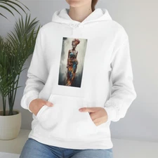 Bold Black Woman: AI Art Unisex Heavy Blend Hoodie 11