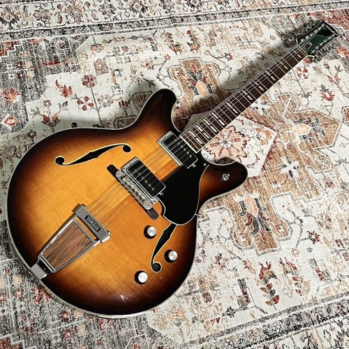 YAMAHA SA-20 Sunburst 12 String Semi Acoustic Electric Guitar with Gig Case - Picture 2 of 9