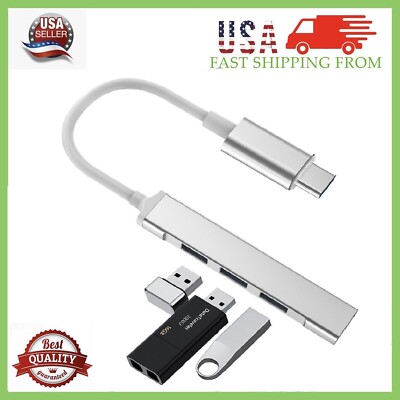 USB-C Type C to USB 3.0 4 Port Hub Splitter For PC Phone Mac iPad MacBook Pro