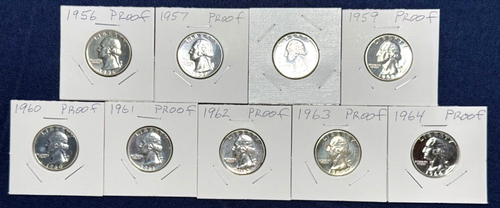 PROOF Run ~ 1956-1964 ~ Washington Quarters ~ Gem Brilliant Uncirculated ~SILVER