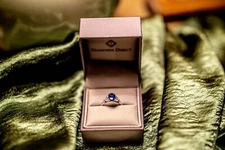 Genuine Blue Sapphire And Diamond Ring Size 7.5