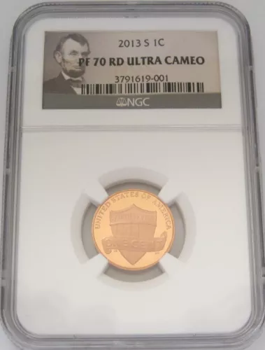 2013-S Lincoln Shield Cent NGC PF70 RED ULTRA CAMEO - Perfect GEM GRADED PROOF