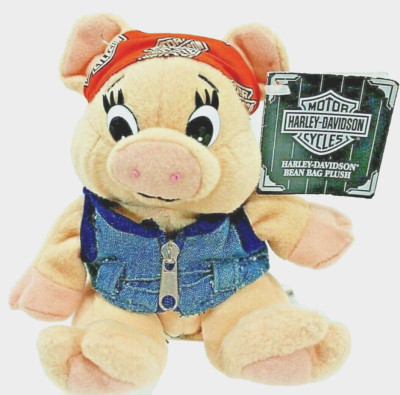 Vintage Harley Davidson Punky Pig 5 Inch Bean Bag Plush Toy Tag 1997