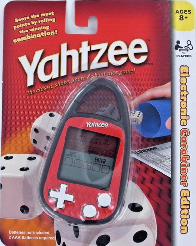 YAHTZEE Handheld ELECTRONIC Game Clip-on Dice Die Carabiner Hasbro Basic Fun NEW