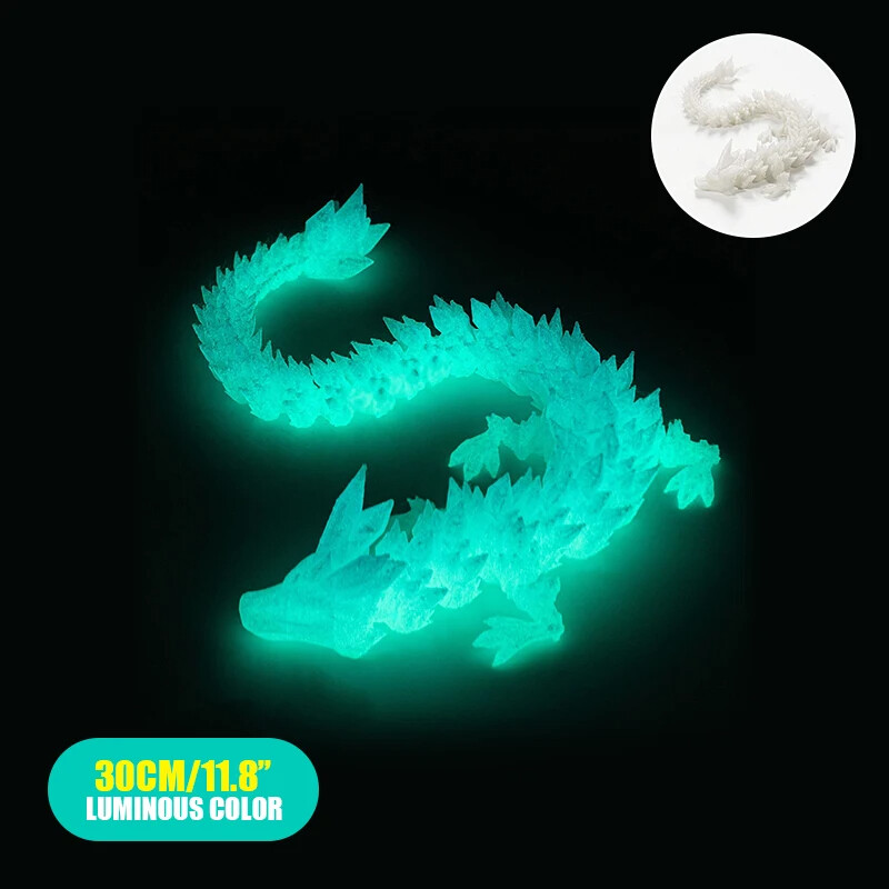 3D Printed Dragon Luminous Crystal Dragon Fidget Toys Articulated