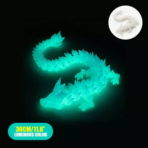 3D-gedruckter leuchtender Drache Gelenkdrache zappeln Spielzeug Zuhause/Büro Schreibtisch Dekor - Bild 12 von 14