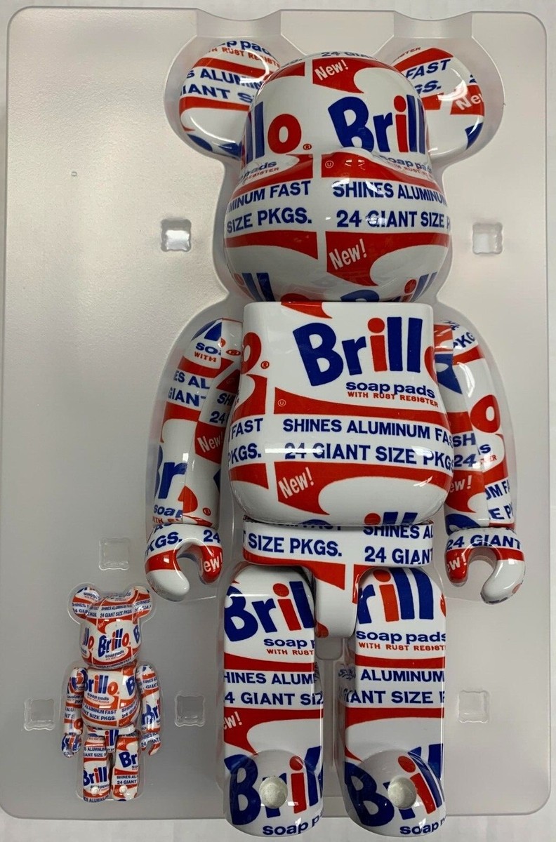 MEDICOM TOY BE@RBRICK ANDY WARHOL BRILLO 400% & 100% 2 PACK
