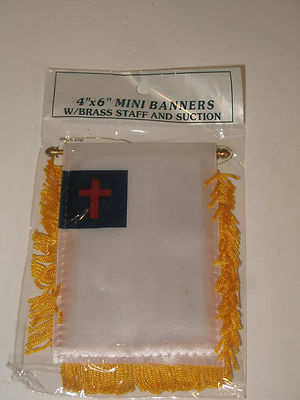 Christian Christ Mini Flag 4''x6'' Window Banner w/ suction cup 