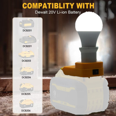 Indoor LED Work Light For Dewalt 20V 60V Lithium Battery Portable