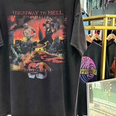 1998 Highway To Hell Summerslam Stone Cold X Undertaker Rare T-Shirt Black XXL