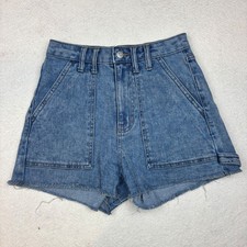 Wild Fable Highest Rise Denim Jean Shorts Women's Size 2 Blue Cut Off Utility
