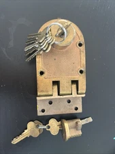 Vintage Cast Bronze Segal Double Cylinder  Deadbolt Lock. Works.