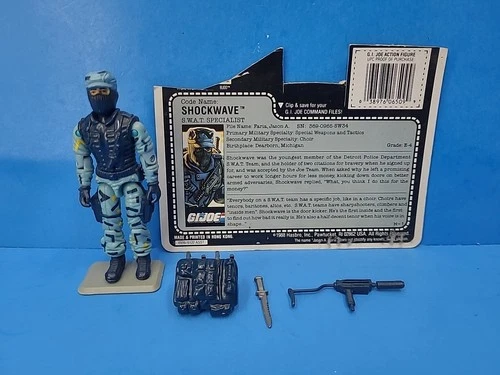 Vintage 1988 Hasbro GI Joe SHOCKWAVE v1 action figure Near Complete File Card