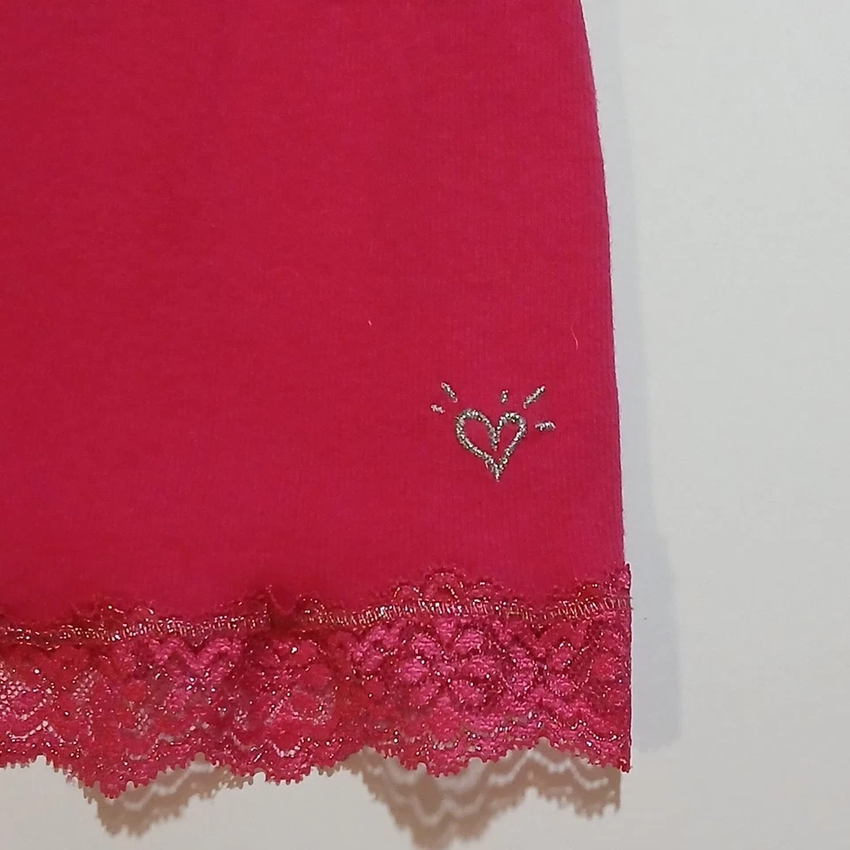 Camiseta sin mangas Justice para mujer adolescente cami camisola encaje rosa liso talla 12 Foto 2 de 4