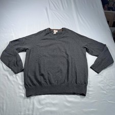 Dockers Sweater Mens Size Large Dark Gray 100 Cotton Small Hole SEE PICS 