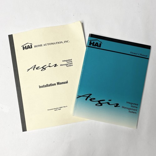 HAI Aegis Branded Installation manual and Owners manual New old stock 1998 - Picture 1 of 14