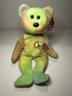 Ty Vintage Peace the Bear Beanie Baby 1996 Mint Condition