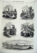 Old Antique Print Aden 1866 Ahmoodiah Dhurub Teran Jowalah Assalee Hills 19th