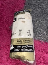 Vtg 60s Cushion Sole 3pac Socks Sealed Package Irregular Pic N Save Store Cali