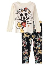 Mickey Mouse and Friends Toddler Boy's Best Buds Long-Sleeved Cotton Pajama Set