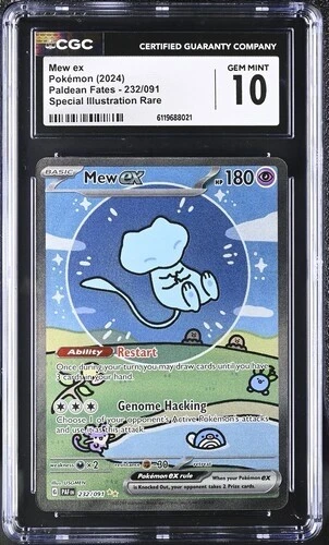 Pokemon Paldean Fates Mew ex 232/091 SIR BUBBLE MEW! CGC 10!