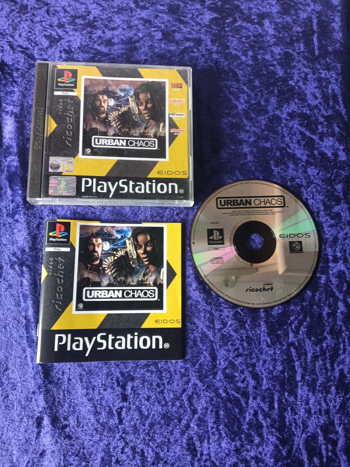 SONY PLAYSTATION 1 GAME URBAN CHAOS EIDOS WITH MANUAL UK PAL 15+