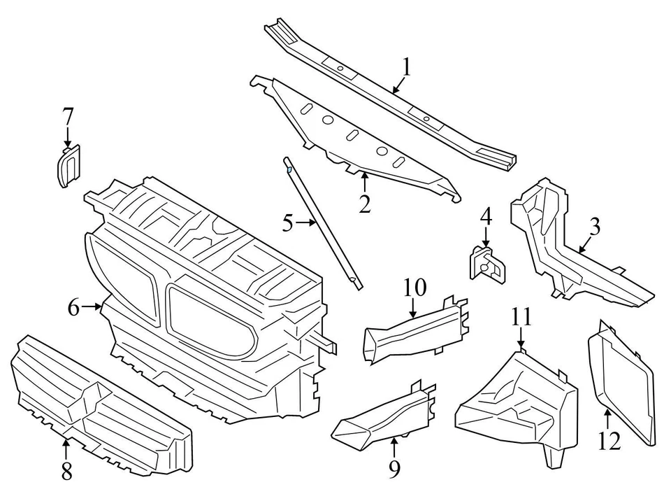 BMW 550I GT XDRIVE 2011-2017 - Soporte núcleo radiador derecho 7187096 Foto 3 de 4