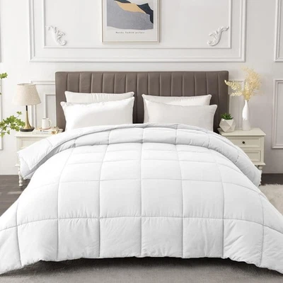 MATBEBY Comforter Duvet Insert - All Season White, King Size - Quilted Down Alte
