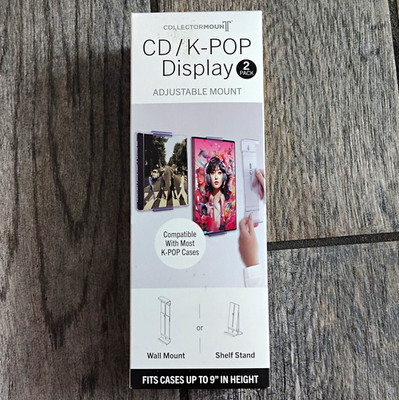 CollectorMount Adjustable Wall-Mount Display for CD/DVD/Blu-ray, White 2 Pack