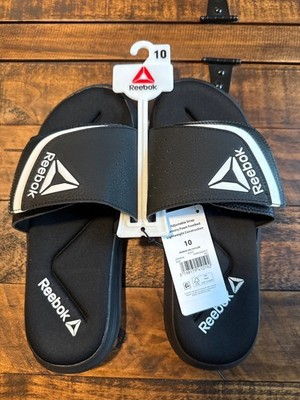 Size 10 womens Reebok delta flow black slides/sandals NWT