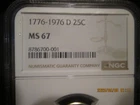 1776-1976d quarter, NGC graded MS 67 ,RARE High Grade
