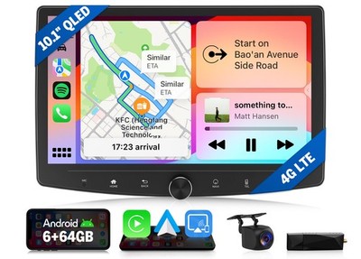 DAB+CAM+10.1 Zoll Android 13 8-Kern 6+64 Autoradio GPS Navi Doppel 2 DIN CarPlay