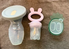 haakaa Manual Breast Pump Breastfeeding & Baby Food Feeder + Freezer Tray Mold
