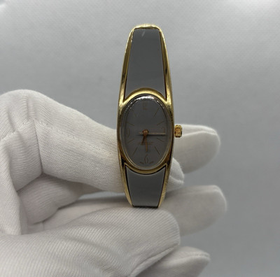 Vintage Bangle Fastrack Women Antimagnetic 19mm Gray Gold Tone Manual Wind